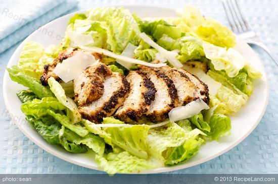 Blackened Chicken with Caesar Salad Recipe