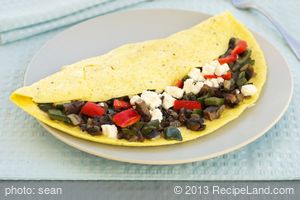 Egg Pancake with Vegetables and Feta