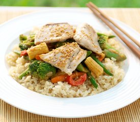 Wok-Seared Mahi Mahi with Stir-Fried Vegetables