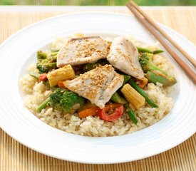 Wok-Seared Mahi Mahi with Stir-Fried Vegetables