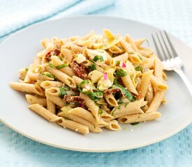 Mediterranean Pasta Salad with Sun-dried Tomato and Artichoke Hearts