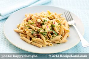 Mediterranean Pasta Salad with Sun-dried Tomato and Artichoke Hearts recipe