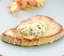 Grilled Tuna Steak with Lemon-Caper Butter