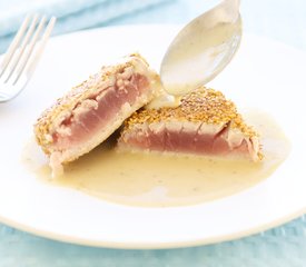 Sesame Crusted Ahi Tuna and Wasabi Beurre Blanc