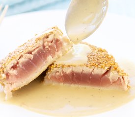 Sesame Crusted Ahi Tuna and Wasabi Beurre Blanc