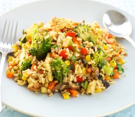 Broccoli, Sweet Bell Pepper and Mushroom Fried Rice