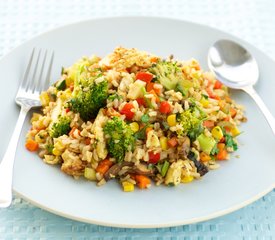 Broccoli, Sweet Bell Pepper and Mushroom Fried Rice