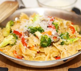 Warm Pasta with Broccoli, Bell Pepper and Parmesan