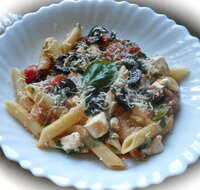 Penne with Tomato, Black Olive and Feta