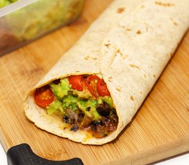 Guacamole, Refried Black Bean and Cherry Tomato Burrito 