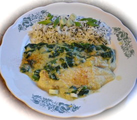 Gulai Daun Singkong Tumbuk(Grilled Fish with Greens)