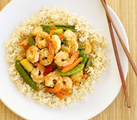 Garlic, Shrimp, and Vegetable Stir-Fry