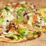 Broccoli, Mushroom and Sun-Dried Tomato Tortilla Pizza