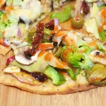 Broccoli, Mushroom and Sun-Dried Tomato Tortilla Pizza