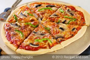 Bell Pepper, Mushroom and Onion Pizza