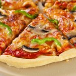 Bell Pepper, Mushroom and Onion Pizza