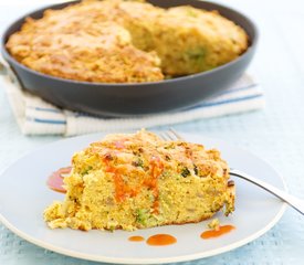 Broccoli, Caramelized Onion, and Cheddar Cornbread 