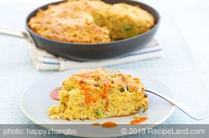Broccoli, Caramelized Onion, and Cheddar Cornbread 