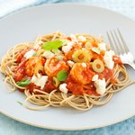 Greek Style Pasta with Shrimp and Feta