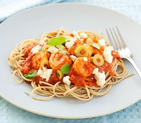 Greek Style Pasta with Shrimp and Feta