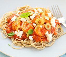 Greek Style Pasta with Shrimp and Feta