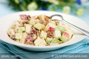 Apple, Celery Salad with Creamy Toasted Walnuts Dressing