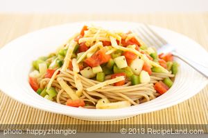 Cheddar Spaghetti Vegetable Salad recipe