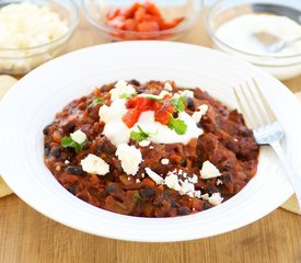 Hot Black Bean Chili with Goat Cheese