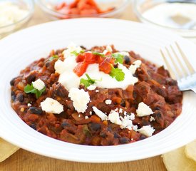 Hot Black Bean Chili with Goat Cheese