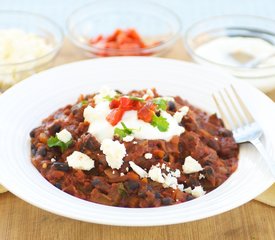 Hot Black Bean Chili with Goat Cheese