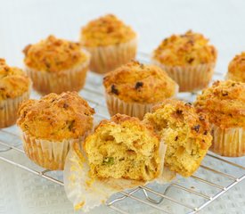 Whole Wheat Cheddar-Onion Corn Muffins