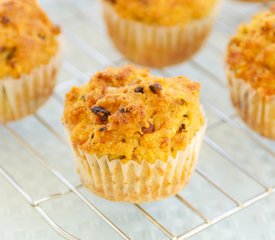 Whole Wheat Cheddar-Onion Corn Muffins