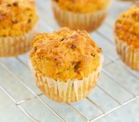 Whole Wheat Cheddar-Onion Corn Muffins