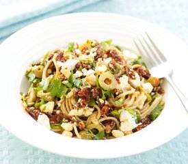 Whole Wheat Pasta with Cilantro, Sun-Dried Tomatoes and Feta