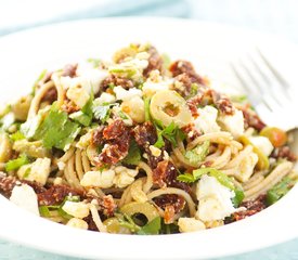 Whole Wheat Pasta with Cilantro, Sun-Dried Tomatoes and Feta