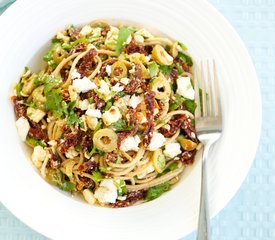 Whole Wheat Pasta with Cilantro, Sun-Dried Tomatoes and Feta