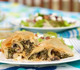 Spinach, Mushroom and Red Pepper Strudel