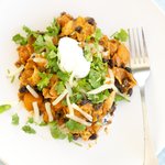 Butternut Squash, Black Bean and Tortilla Stew