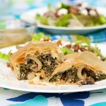 Spinach, Mushroom and Red Pepper Strudel