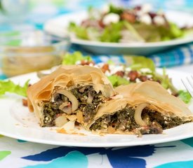 Spinach, Mushroom and Red Pepper Strudel