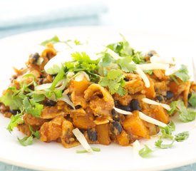 Butternut Squash, Black Bean and Tortilla Stew