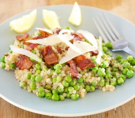 Israeli Couscous with Bacon and Peas