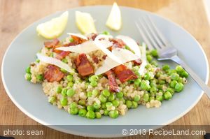 Israeli Couscous with Bacon and Peas