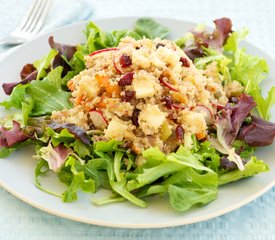 Quinoa, Apple, and Cheddar Salad with Mixed Greens