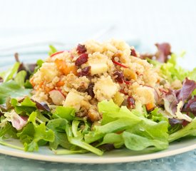 Quinoa, Apple, and Cheddar Salad with Mixed Greens