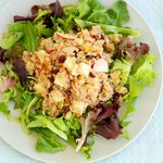 Quinoa, Apple, and Cheddar Salad with Mixed Greens