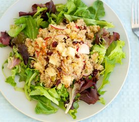 Quinoa, Apple, and Cheddar Salad with Mixed Greens