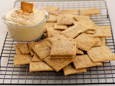 Whole Wheat Parmesan and Olive Oil Crackers