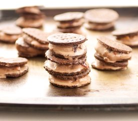 Oreo Cookie and Chocolate Ice Cream Sandwiches