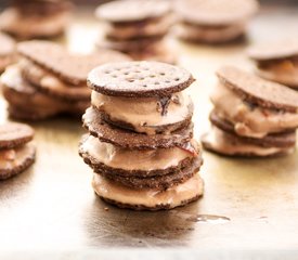 Oreo Cookie and Chocolate Ice Cream Sandwiches